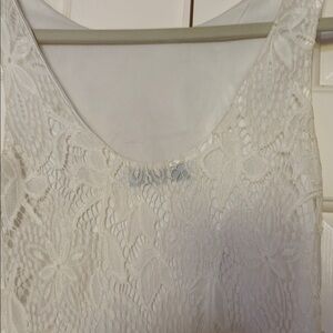 IVORY lace Strapless Midi Sheath Dress